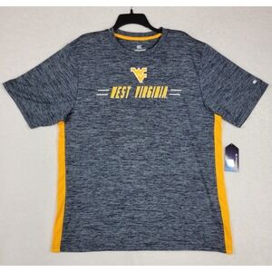 NWT WV Mountaineers Colosseum Mens‎ Shirt XL Short Sleeve Polyester Spandex